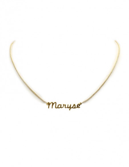 Collier prénom ras-de-cou doré à l'or fin - Maryse