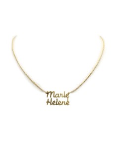 Collier prénom ras-de-cou doré à l'or fin - Marie-Hélène