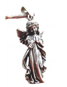 Pendentif Ange artisanal en acier inoxydable éthique