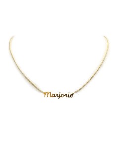 Collier prénom ras-de-cou doré à l'or fin - Marjorie