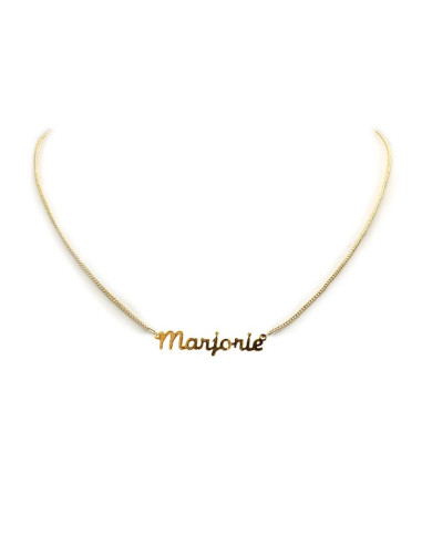 Gold-plated name choker necklace - Marjorie