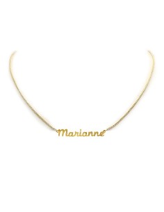 Vergulde naamchoker - Marianne