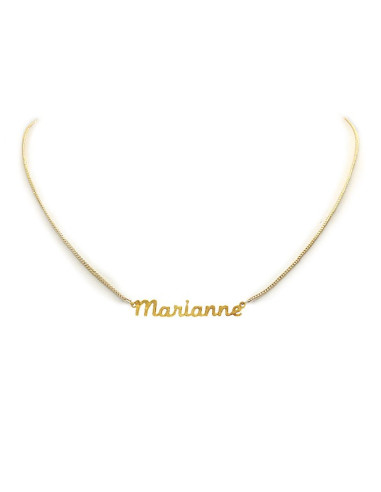 Vergulde naamchoker - Marianne