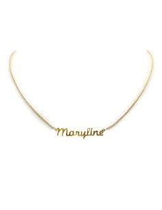 Collier prénom ras-de-cou doré à l'or fin - Maryline
