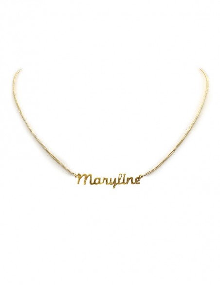 Collier prénom ras-de-cou doré à l'or fin - Maryline