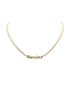 Collier prénom ras-de-cou doré à l'or fin - Perrine