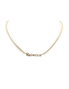 Collier prénom ras-de-cou doré à l'or fin - Rebecca