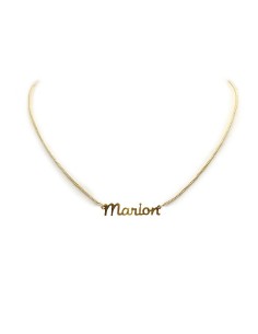Collier prénom ras-de-cou doré à l'or fin - Marion