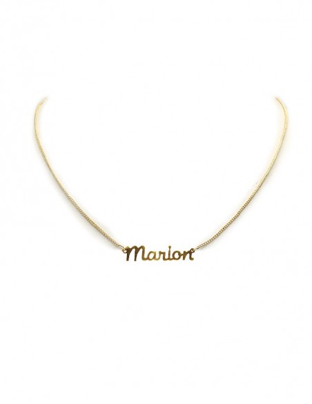 Collier prénom ras-de-cou doré à l'or fin - Marion