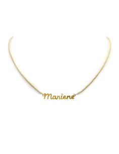 Gold-plated name choker necklace - Marlène
