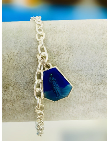 Armband van 925 zilver met medaille van Onze-Lieve-Vrouw van Banneux