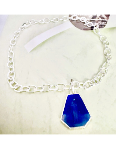 Bracciale in argento 925 con medaglia della Nostra Signora di Banneux