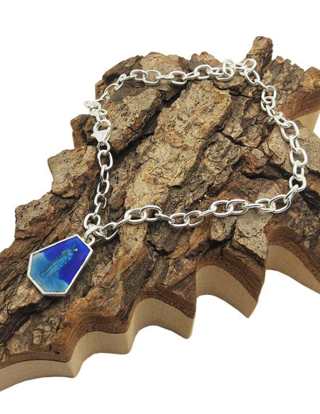 Bracelet en argent 925 avec médaille Notre-Dame de Banneux