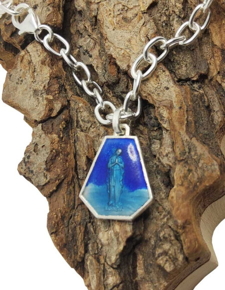 Pulsera de plata 925 con medalla de Nuestra Señora de Banneux
