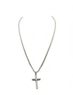 Collier avec pendentif croix 60 cm - acier inoxydable