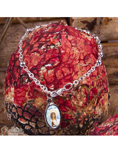 Bracciale rosario Banneux N.D in metallo argentato