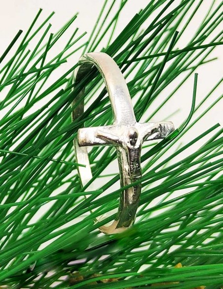 Christ on the cross ring - silver 925