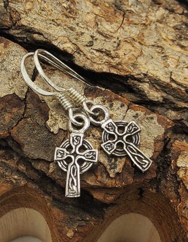 925 Sterling Silver Celtic Cross Earrings