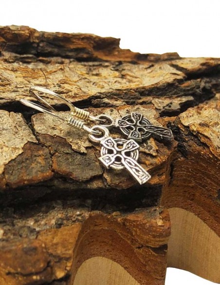 925 Sterling Silver Celtic Cross Earrings