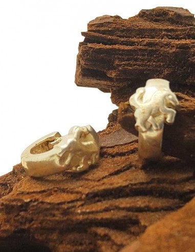 925 silver hoop earrings - Horse
