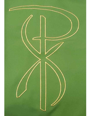 Groene PAX geborduurde kazuifel met stola - One Size