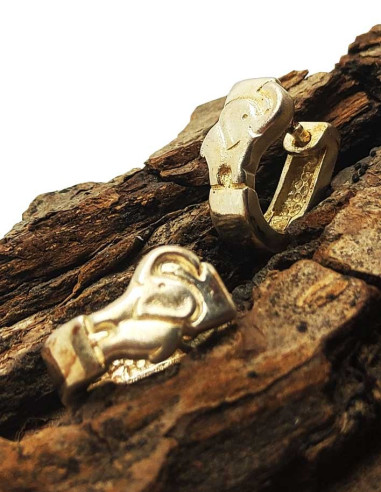 Boucles d'oreille anneau en argent 925 - Éléphant