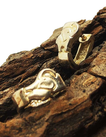 Boucles d'oreille anneau en argent 925 - Éléphant