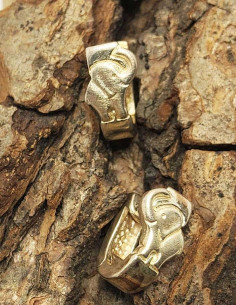 Orecchini a cerchio in argento 925 - Elefante
