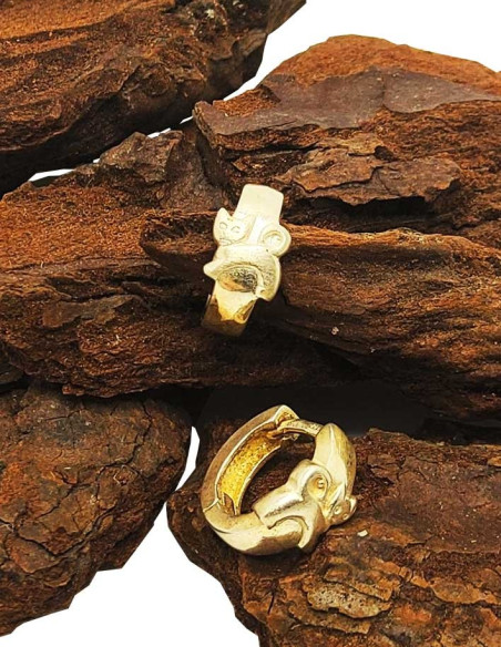 Boucles d'oreille anneau en argent 925 - Chat