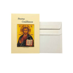 Wenskaart - Oprechte condoleances - Icoon van Christus Pantokrator