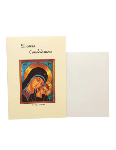 Tarjeta de felicitación - Sinceras Condolencias - Icono de la Virgen Consoladora