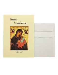 Greeting Card - Sincere Condolences - Icon of the Virgin of the Passion - Black