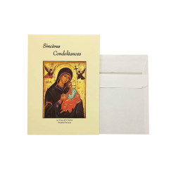 Greeting Card - Sincere Condolences - Icon of the Virgin of the Passion - Black