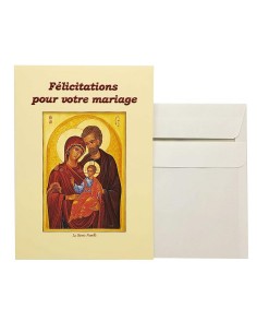 Biglietto di auguri "Congratulazioni per il tuo matrimonio" - Icona della Sacra Famiglia