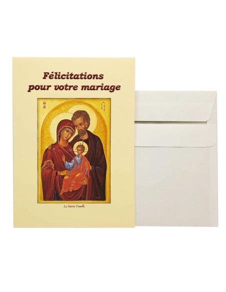 Biglietto di auguri "Congratulazioni per il tuo matrimonio" - Icona della Sacra Famiglia