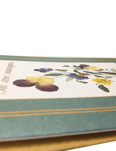 "I Miss You" Card - With Real Dried Flowers