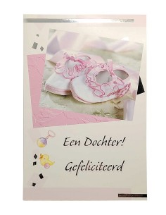 Tarjeta de Felicitación para Bebé Niña - Zapatitos Rosas