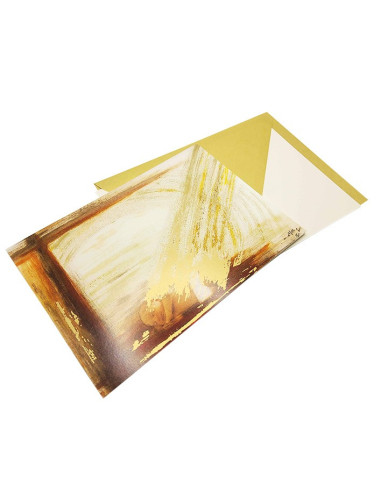 Birth Greeting Card - Baby and Gold Accents