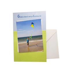 Tarjeta de felicitación para una comunión - cometa