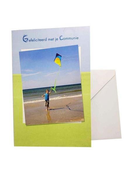Carte de félicitations pour une communion - cerf-volant
