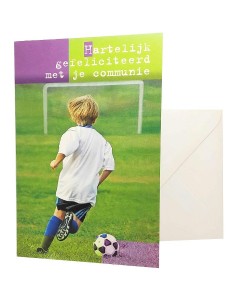 Biglietto di auguri per la comunione - calcio