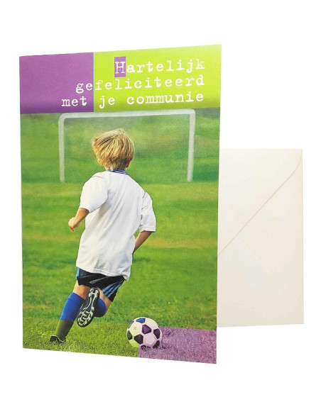 Communion greeting card - soccer