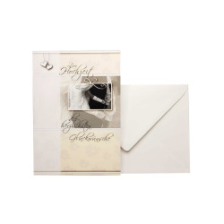 “Congratulations on your wedding” card - Black and white photo