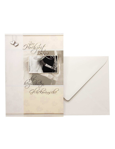 Karte „Herzlichen Glückwunsch zur Hochzeit“ - Schwarz-Weiß-Foto