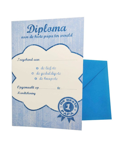 Tarjeta - Diploma al mejor papá del mundo