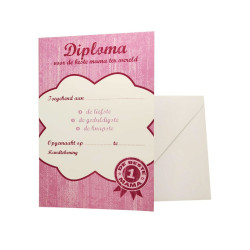 Biglietto - Diploma di migliore mamma del mondo
