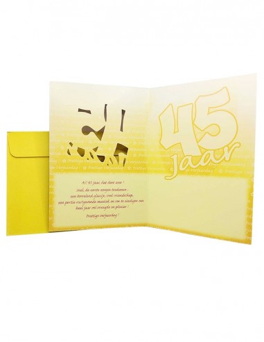 Carte d'anniversaire métallique brillant - 45 ans
