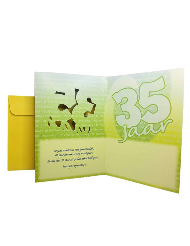 Shiny metallic birthday card - 35 years old