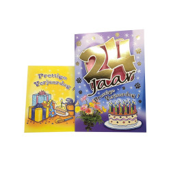 Carte d'anniversaire métallique brillant - 24 ans
