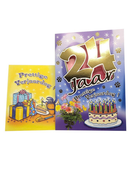 Biglietto di auguri metallizzato lucido - 24 anni